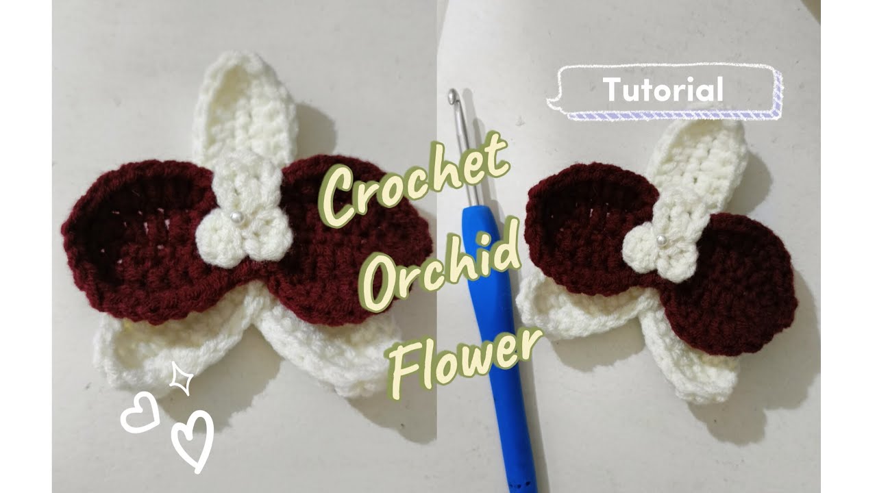 DIY Crochet Orchid Flower | How to crochet flower for beginner ✨