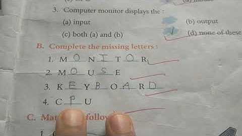 Computer Class 1 Chapter 3 Missing Letter