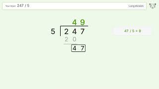 Long Division Problem 247/5: Step-by-Step Video Solution