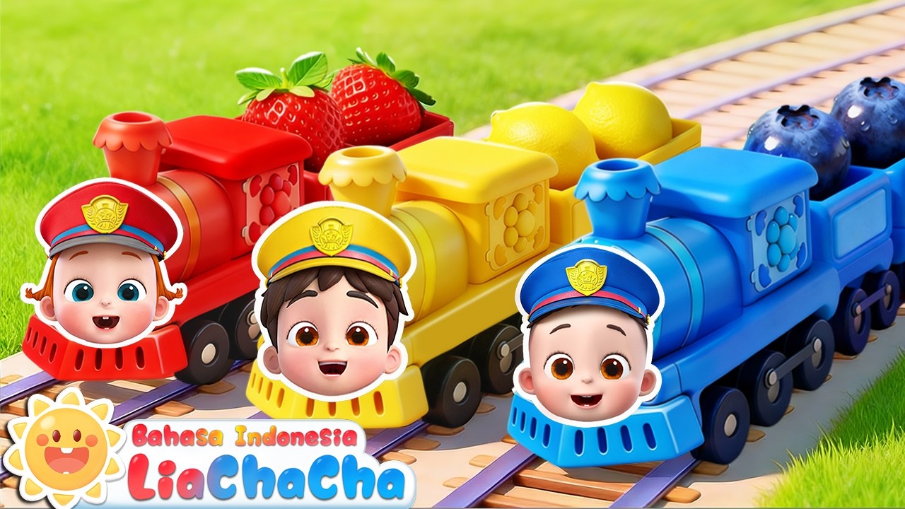 Toot Toot!Kereta Api Buah🚂🍌🍇| Kereta yang Ceria | Lagu Anak-anak Seru |  LiaChaCha Bahasa Indonesia