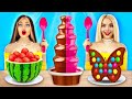 Chocolate Fondue Challenge! | Eating Chocolate VS Real Food for 24 HRS by RATATA BOOM