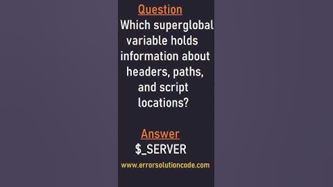 PHP | Which superglobal variable holds information about headers, paths, and script #short #shorts