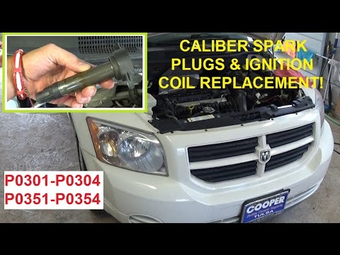 Dodge Caliber Ignition Coil Spark Plug Replacement P0301 P0302 P0303 P0304 P0305 P0351 P0352 P0353