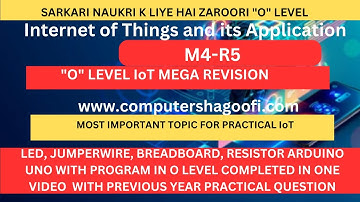O LEVEL| M4-R5|LED, JUMPERWIRE, BREADBOARD, RESISTOR ARDUINO UNO PROGRAM LEARN BY COMPUTERSHAGOOFI