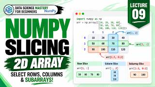 Data Science for Beginners | Lecture 08 — NumPy 2D Array Slicing 🔥 Rows & Columns Easily!