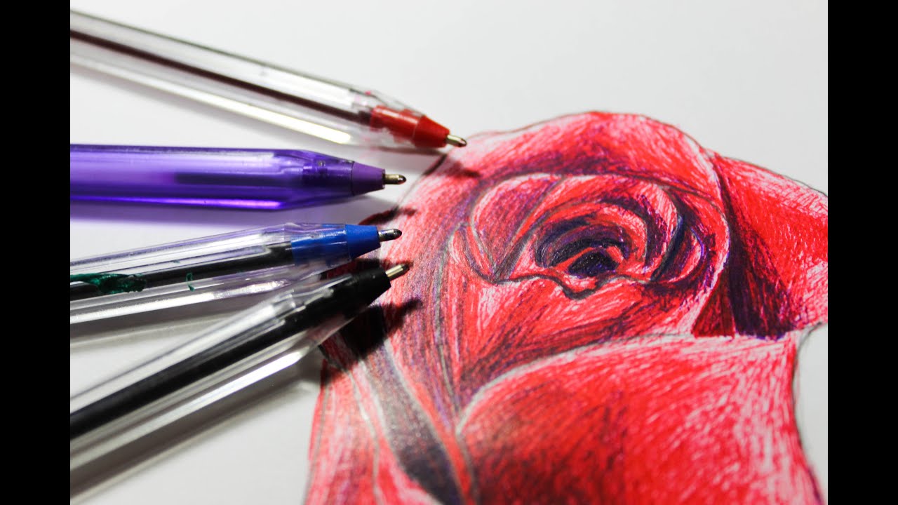 Cómo dibujar una rosa/Dibujar con plumas de color - thptnganamst.edu.vn