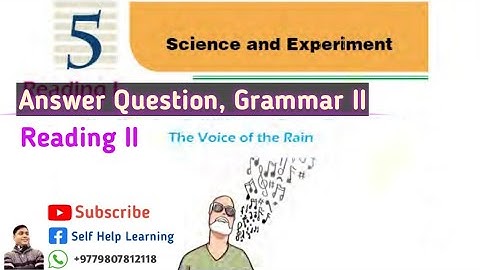 Class 10 || Unit 5 || The Voice of the Rain || Full Exercise