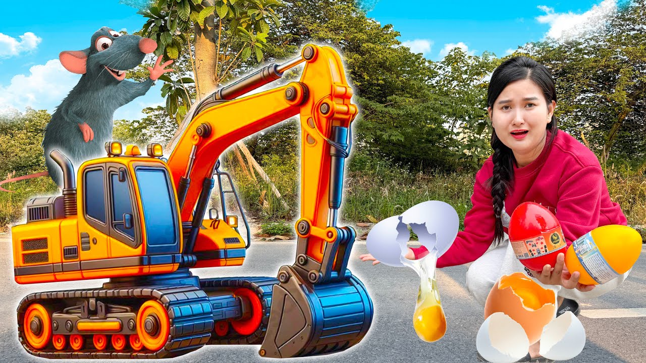 Changcady tìm được xe máy xúc, xe ô tô trong những quả trứng bị con chuột cất giữ