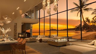 Smooth Piano Jazz Music in a Summer Cozy Apartment ⛱ Relaxing Beach Sunset View & Fireplace Sounds by Jazz Bedroom Music 1,093 views 5 days ago 11 hours, 59 minutes