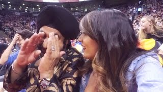 They made Dad dance on the NBA Raptors COURT!