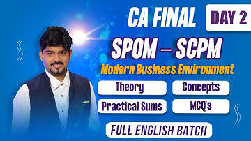 CA SPOM SET B SCPM 2024 Day 2 Modern Business Environment Part 2 FULL ENGLISH  Batch