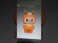 3D Printed Labubu x Flareon Mashup  Fiery Cuteness! #Labubu #Flareon #3DPrinted#Labubu  #3DPrint