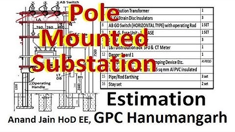 Pole mounted substation, material estimation
