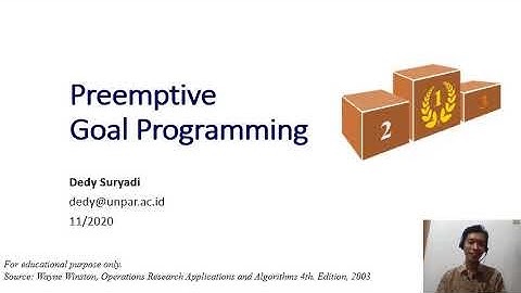 Week8.3 Preemptive Goal Programming (Goal Programming Simplex)