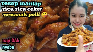 Resep rica rica ceker ayam enak || variasi masakan ceker ayam enak 