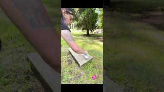Headstone cleaning WW2 Veteran