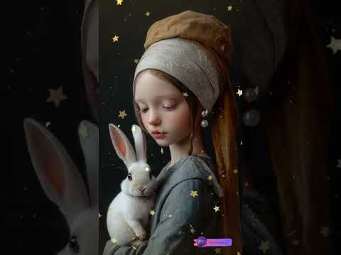 ✨ The Girl with the Enigmatic Earring and Her Loyal Companion 🐾 Once upon a time, in a cozy felted