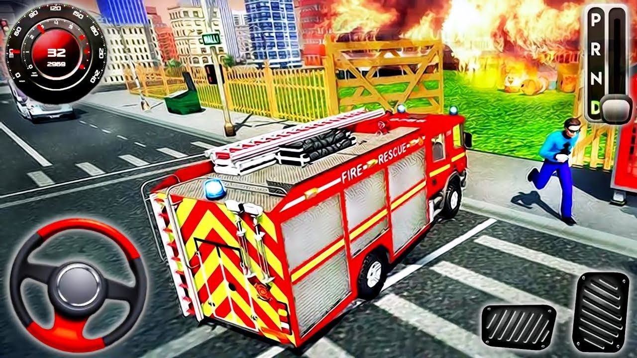 Real Fire Truck Driving Simulator 2024 - Emergency Fire Fighting 3D - Android Gameplay