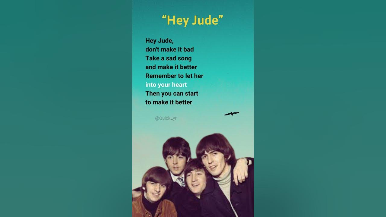 Hey Jude lyrics (Verse 1) - The Beatles #heyjude #thebeatles #lyrics