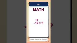 Quick Math Subtraction #0081