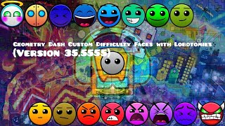 Geometry Dash Custom Difficulty Faces with Lobotomies (Version 35.5555)