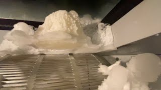 Walk in freezer with ice build up
