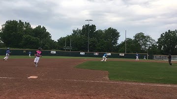 Umpire calls interference on baserunner.