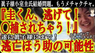 【『圭君逃げて！今はダメ！〇捕される！』母親の遺族年金不正受給も含め、もうメチャクチャ！】眞子様＆小室圭氏結婚問題。なんと逃亡ほう助の可能性まで示唆される状況に発展！宮内庁！政府！誰か解決してくれ！