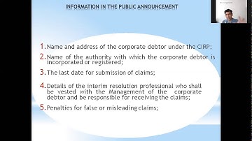 INSOLVENCY BANKRUPTCY CODE 2016 CIRP PROCESS