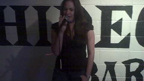 Amanda Singing Torn Karaoke Hideout Bar 6-24-09