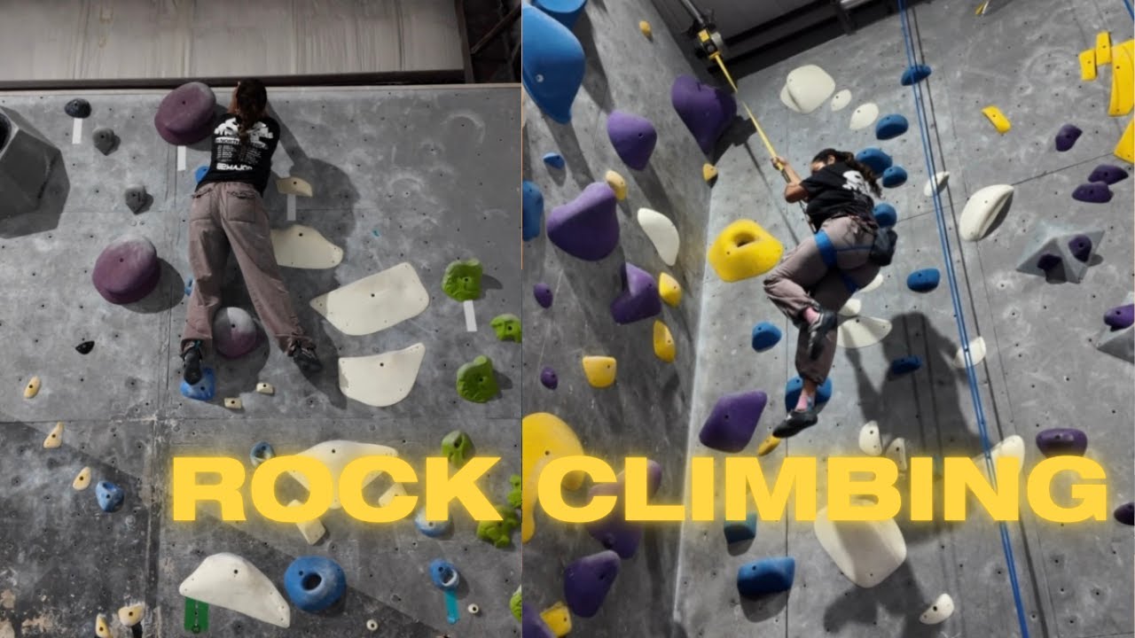 performative female goes rock climbing