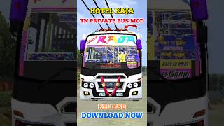 🤩🥳 NEW HOTEL RAJA TN PRIVATE BUS MOD FOR BUSSID RELIESD| DOWNLOAD NOW #bussid #bussidshorts #shorts