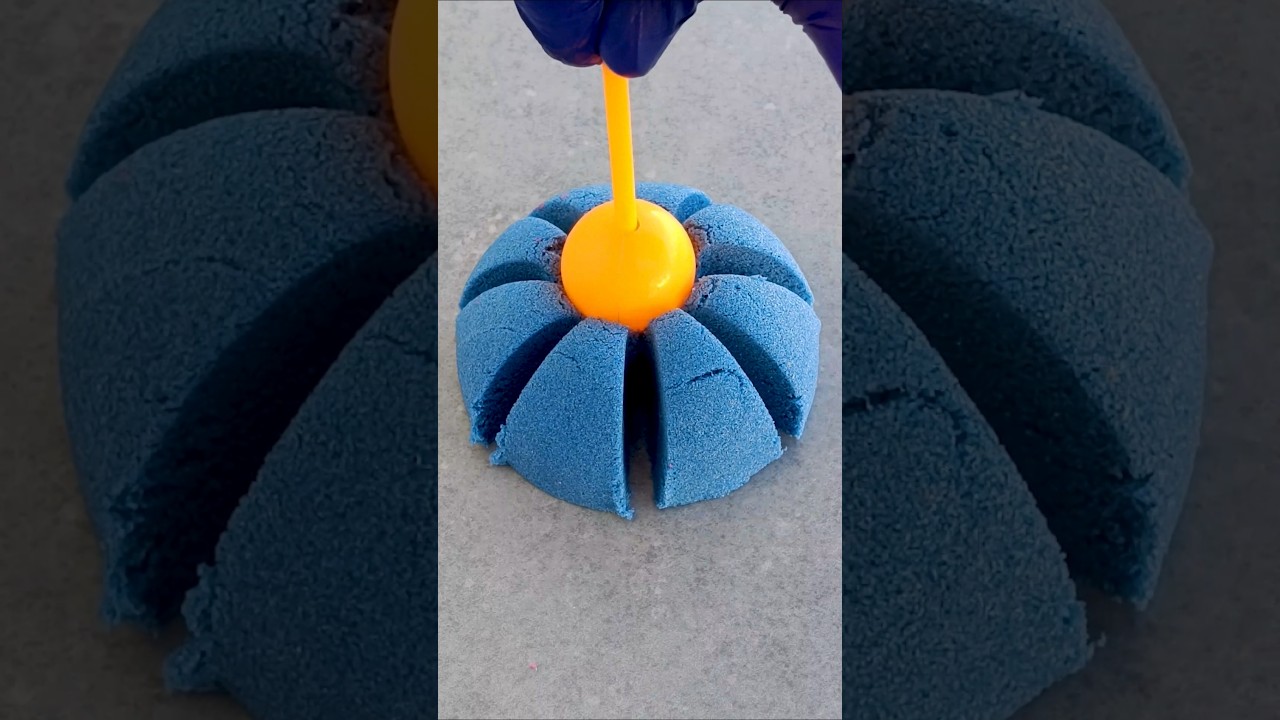 Very Satisfying Blue Kinetic Sand Cutting 💙 | ASMR Sand Press & Slice