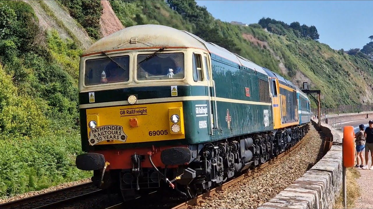 Trains at Teignmouth Sprey Point 24/06/23 (Part 1) (Including Class 47s, 69s & HSTs)