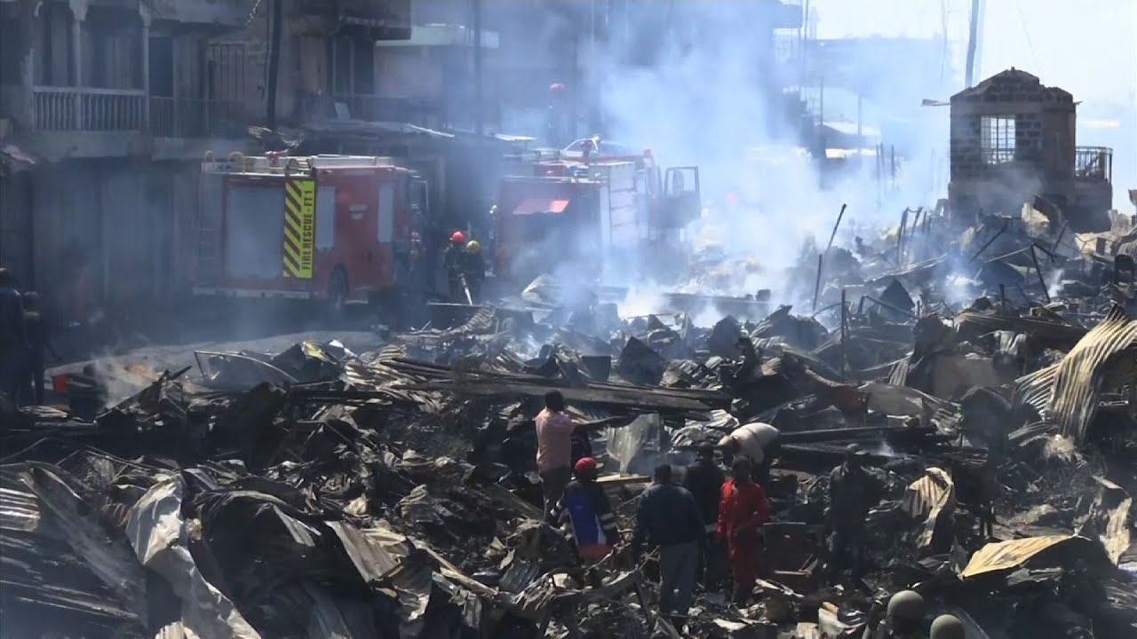 Raw: Dozens Dead or Hurt in Naibori Market Fire
