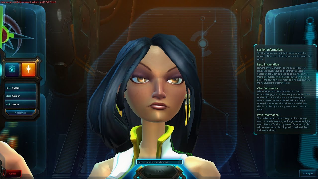Wildstar Cassian Female Character Creation