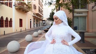 Bride's photoshoot happens at the exact second as a massive explosion in Beirut
