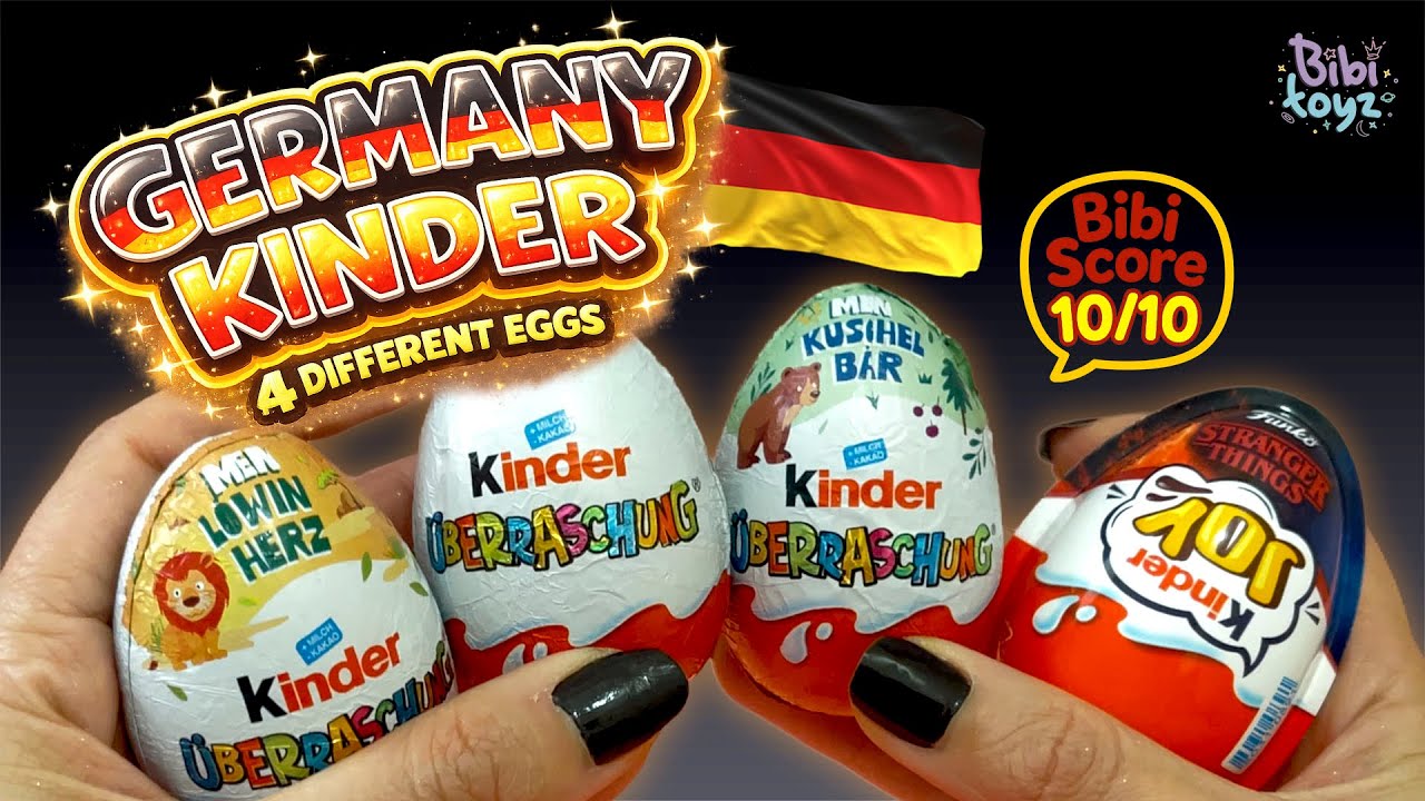Распаковка 4 яиц-сюрпризов Kinder Surprise Germany Edition! 🇩🇪✨