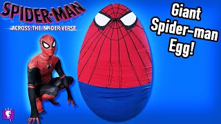 spiderman is in our house giant suprise egg on hobbyfamilytv