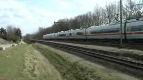 ICE Train stop for Red Signal,Blerick,the Netherlands