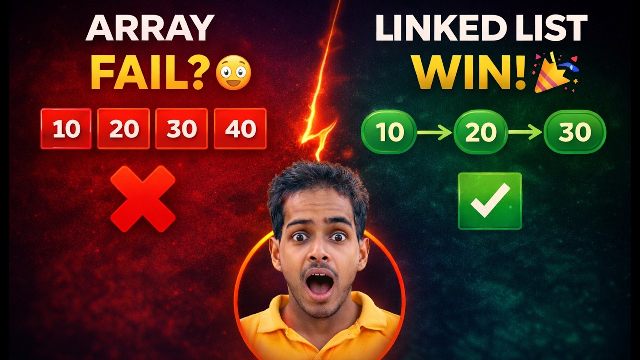 Singly Linked List Full Explanation in Hindi | Array vs Linked List ...