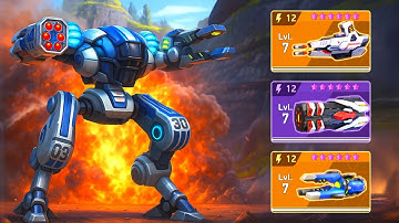 Cheetah with Missile Rack 12, Graviton Beam 12, Carbine 12 - Mech Arena