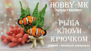 Рыбка крючком Клоун (серия - вязаный аквариум, авторский МК Светланы Кононенко)