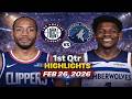 Los Angeles Clippers Vs Minnesota Timberwolves 1st Qtr Highlights Feb 26 2026 NBA Season
