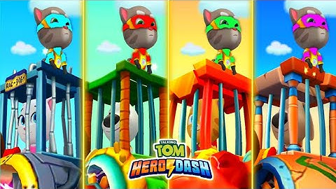 Talking Tom Hero Dash : Super Hero Tom Colourfull Suit - Prison Saving All Heroes _ Full Gameplay