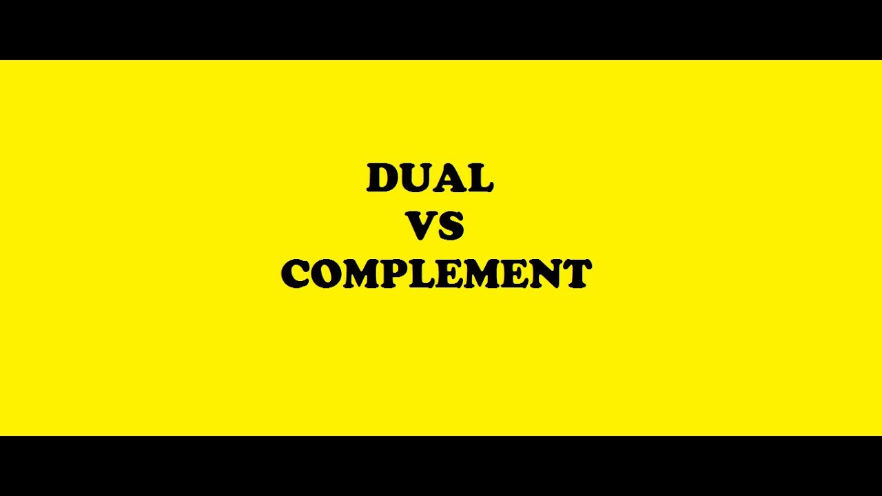 Dual vs Complement Important Topics of CS PG TRB NET SET YouTube