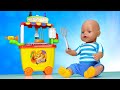 Смешные видео куклы – БЕБИ БОН и тележка с Хот Догами! Baby Born игры для девочек. Видео распаковки