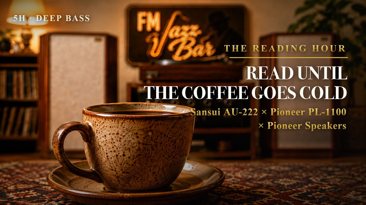 The Reading Hour ☕ Sansui AU-222 × Pioneer PL-1100 | 5H Deep Bass Jazz