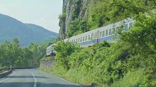 Urmărire feroviară pe valea Cernei, între Băile Herculane și Orșova, trenul IRN 348