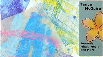 Collage Paper Technique Gift Card Paint Scraping